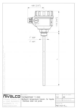 Датчик температуры THERMOPOINT TMR-532-4 для жидких веществ